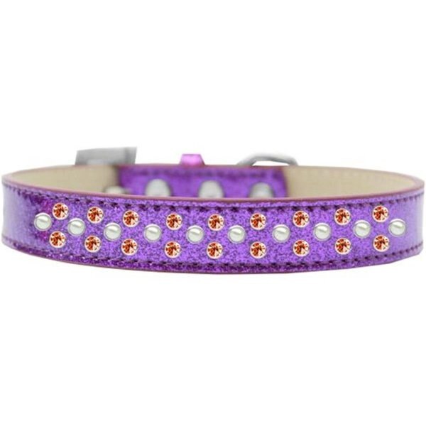 Sprinkles Ice Cream Pearl & Orange Crystals Dog CollarPurple Size 16, Unconditional Love, Mfr#: UN797365